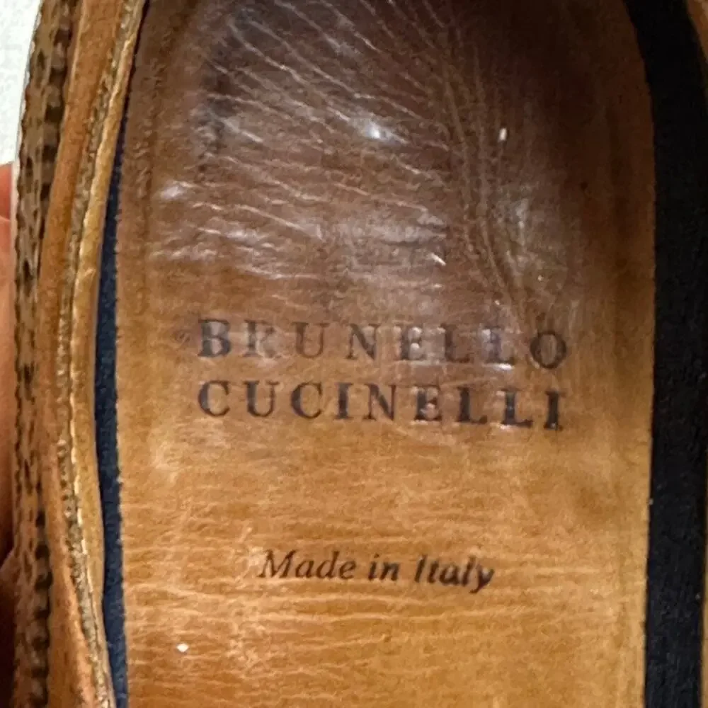 FULLY RESOLED Brunello Cucinelli Wingtip Derby Brown Made in Italy EU 42 US 9 D